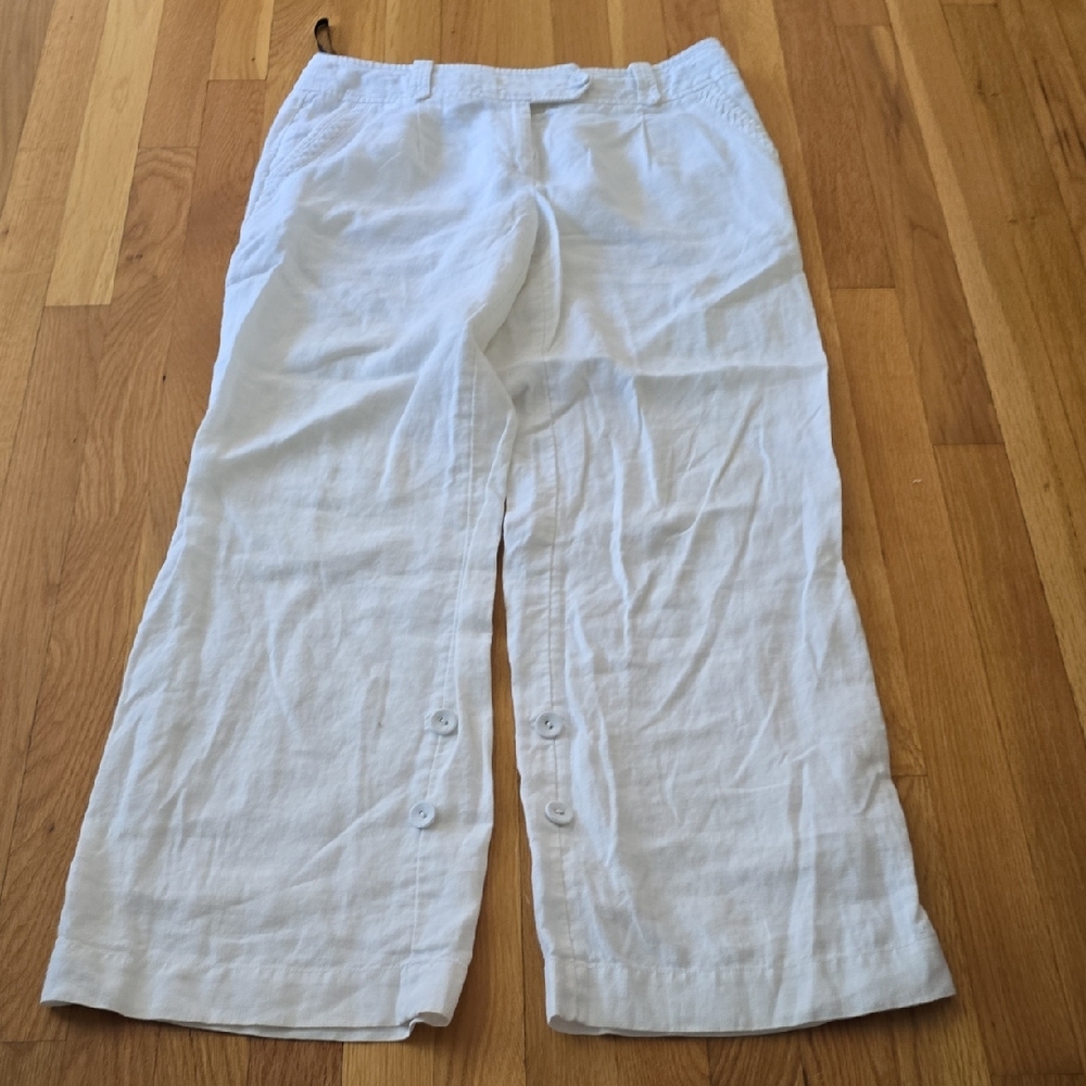 Women's White Linen Pants